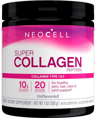 NeoCell, Super Collagen Peptides Pulver, 2 gramm, 10000mg Hydrolysiertes Kollagen & 50mg Natrium je Dosis, Geschmacksneutral, Glutenfrei, Sojafrei, GMO frei
