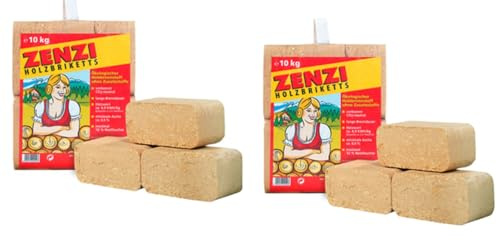 zbs24 Holzbriketts Weichholzbriketts RUF 20 kg - 2 Pack a 10 kg zum Heizen für Kamin Grill Heizung