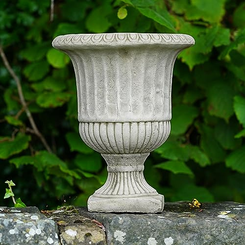 Urne en pierre de style victorien | Statue de jardin à nervures - Vase de jardin classique pour extérieur