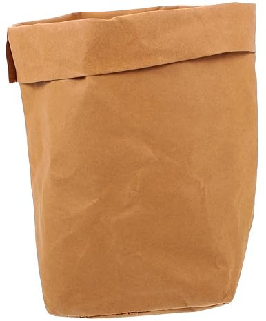 HEMOTON Wiederverwendbare Kraftpapier Aufbewahrungstasche Ölbeständig Leicht Reißfest Multifunktional Für Obst Gemüse Lebensmittel Und Haushalt Braun
