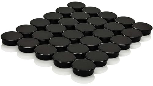 ZDZBLX Magnete für Magnettafel, 30 Stück Mini Magnete Stark, Bunte Kühlschrankmagnete, Klein Magnet Rund,Whiteboard Magnet,Tafelmagnete für Magnetwand,Pinnwand & Büro - Magneten Starker Halt (Schwarz)