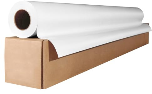 Tezraftaar® Paper Banquet Roll 50m x 1.14m White Disposable Banqueting Roll Table Cover Clothes for Christmas Catering Supply Wedding Birthday