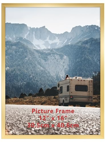 Giftgarden Bilderrahmen 30x40 cm, Einzel Rahmen, Gold Fotorahmen | für 40x30 cm Fotos und Bilder | Großer Posterrahmen – ausschließlich für horizontale oder vertikale Wandmontage
