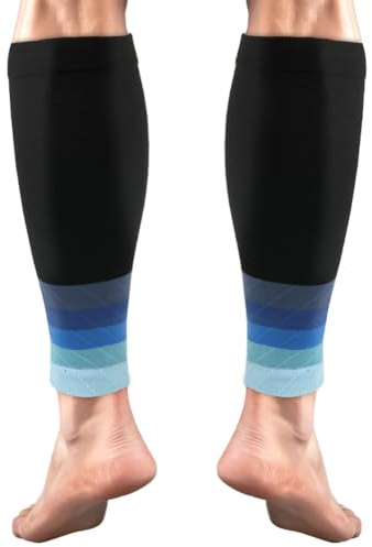 ACWOO 2 Stück Kompression Wadenbandage für Herren & Damen, Wadenbandage, Stützstrümpfe, Compression Socks für Sport, Fussball, Laufen,Schwellung, Erholung, Farbverlauf blau