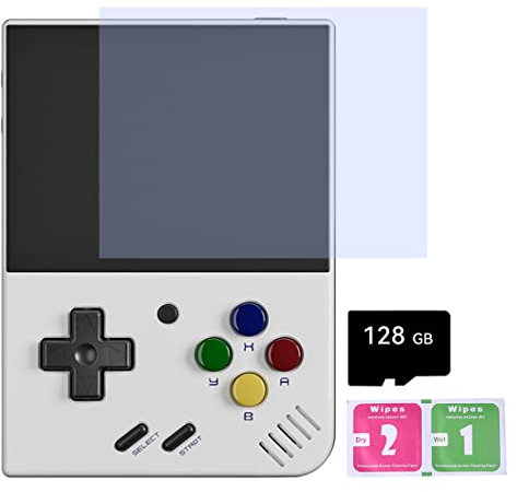 Miyoo Mini Plus Handheld Game Console with 11000 Classic Games, 3.5-Inch IPS Screen Open Source System Emulator Console Support Wi-Fi Battle Cortex-A7 Processor (128G)