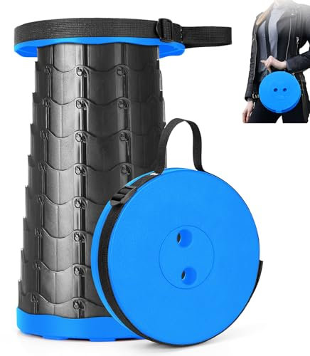 FlexiNest – hopfällbar bärbar hopfällbar pall lätt men mer robust med lastkapacitet 180 kg. Bärbar pall för camping fiske vandring BBQ utomhus inomhus kök