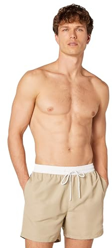 DKNY Herren-Badehose, leicht, schnell trocknend, Volley, LSF 40+, Schutz, Hellbraun, M