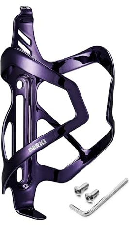 Corki Cycles Heavy Duty Bike Water Bottle Holder, Lightweight Purple Water Bottle Cage Shockproof Design for Road Mountain Gravel Bikes, Holds 18-30 oz, 1-Pack Aluminum Alloy