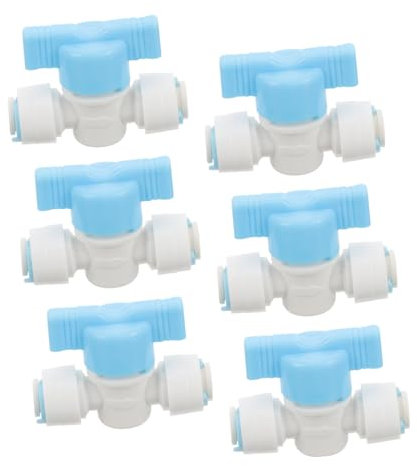 jojofuny 6stücke Kunststoff Kugelhahn Wasser Abschaltventil Schnellkupplung Fitting Zubehör Für Wasserfilter Mit Großem Durchfluss Für Einfache Installation Ohne Werkzeug