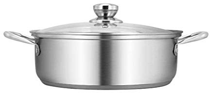 Sauteuse en acier inoxydable avec couvercle en verre – Batterie de cuisine antiadhésive de grande capacité, idéale pour la cuisine professionnelle