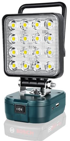 RIGIDON Recargable Portatil Foco de Trabajo Led para Batería Bosch 18V /20V (Sin Batería), 4 Pulgadas 48W 4800LM Foco Led Lámpara para Camping, Trabajo, Construccion, Pesca, Emergencia, 6000K Blanca