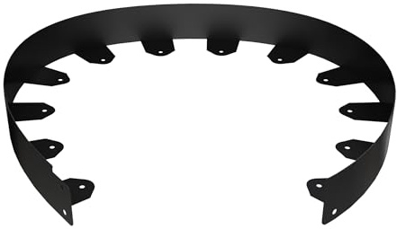 YRHome Schwarz Verzinkte Metall Beeteinfassung 5m x 5cm Flexible Rasenkante mit Erdankern, Gezacktes Design für Gartenbeet, Landschaftsbau, Beetumrandung, Mähkante und Bordüre-Rostfrei & Langlebig
