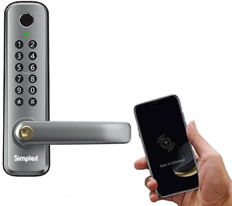 Simpled WF-SP Weatherproof Slim Series Smart Lock - Designed for The UK Weather, Bright