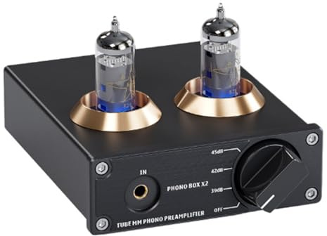 XCSCUK Turntable Phonograph Preamplifier, Phono Preamp for Turntable,Replaceable Tubes, for Turntable Record Play,Home