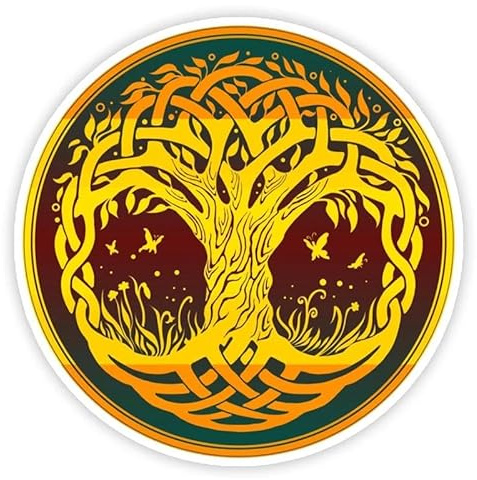 CHSLO Selbstklebender Aufkleber Yggdrasil der Wikinger Baum des Lebens Auto Aufkleber Wasserdichte Auto-Dekore auf Stoßstange Heckscheibe Laptop