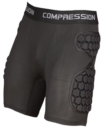 DimyFew Torwart Kompressionsshorts mit EVA Dämpfungspolster Fußballshorts mit Hexagon Oberschenkelpolsterung Schutzhose mit Atmungsaktivem Stoff Impact