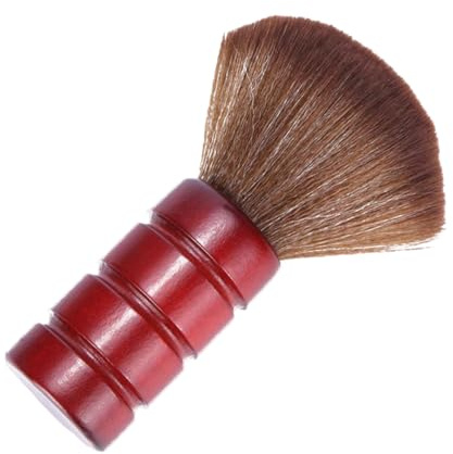 minkissy Holzgriff Haarbürste mit Fasern Nackenbürste zum Entfernen von Staub und Haaren Praktische Bürste für Salon und Heimgebrauch Robust und Komfortabel für Damen und Zufällige Farbe