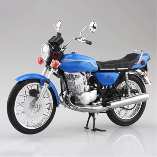 MPODYTSF Modello in Scala Simulazione di Modellino Moto in Lega, Regalo, Decorazione da Collezione 1:12 per Kawasaki 750SS Mach IV(Blue)