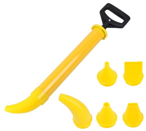 Hemobllo Dispositivo de Calafateo Multifuncional Cabeza Curva, Varilla de Lechada de Cemento, Herramienta Manual para Colocación de Cemento en Esquinas y Moldes, Color Amarillo, Plástico