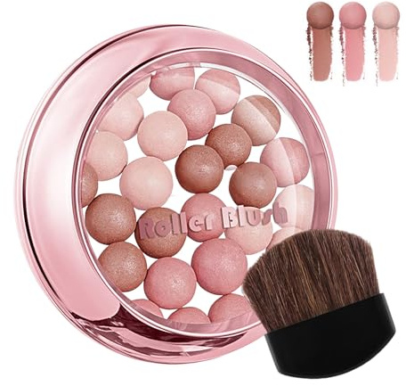 Blush Visage Léger Longue Tenue Illuminant | Boule De Blush Nacrée Contour Naturel Soins De Beauté Femmes Mûres Filles Soirée Rendez-Vous