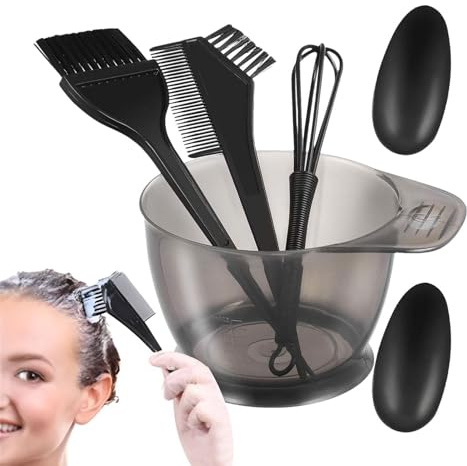 Kit per colorare i capelli – Set di 5 ciotole per pennelli per tintura | applicatore di miscelazione professionale, per le orecchie, strumenti per lo stile del salone per la casa, applicazione