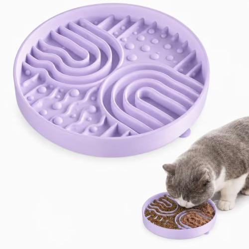 JADUFHU Slow Feeder Dog Bowl, Anti Choke Slow Eat Dog Bowl, Purple