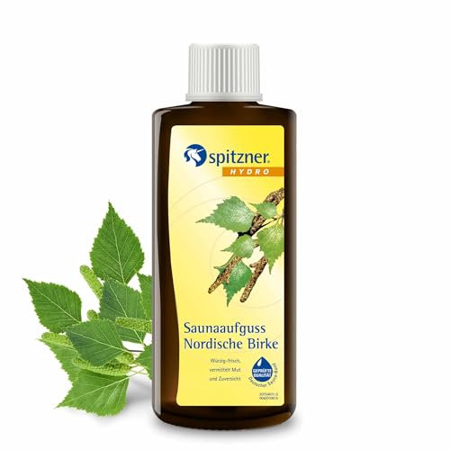 Infusion bien-être pour sauna Bouleau nordique 190 ml Spitzner – Infusion bien-être au parfum frais et aromatique, à base d’huile de bouleau d’origine naturelle, pour la circulation sanguine