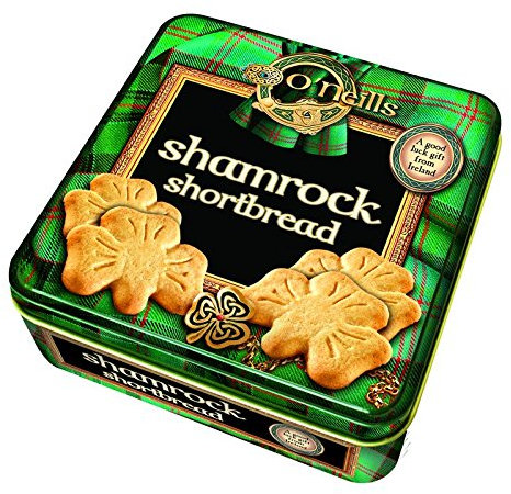 Irische Shortbread Kleeblatt Kekse in Geschenkdose