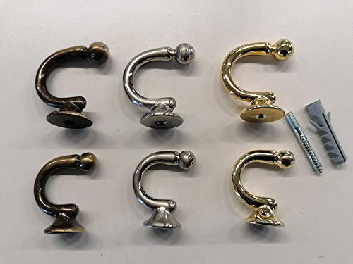 TENDAGGIMANIA Ferma Tenda Reggi Tenda Gancio Parete - fermatende Embrasse Oro Bronzo Cromo Satinato 43 E 50 MM Torino (Bronzo, 43 MM)