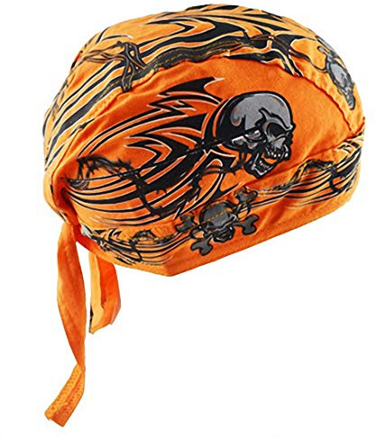 Ulalaza Atmungsaktiver Bandana-Hut Baumwolle Durag Headwrap Pirate Cap Skull Caps Herren Damen