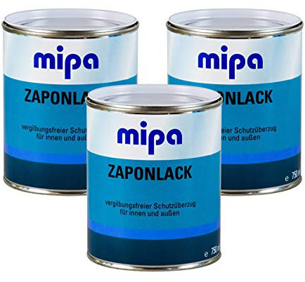 3x MIPA Zaponlack Metallschutzlack farblos vergilbungsfrei Schutzüberzug 750 ml