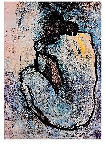 Famous Blue Nude by Pablo Picasso Reproduction Oil Painting on Canvas Abstract Wall Art Picture Prints (40x60 cm(unframed))