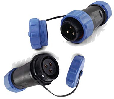 oniroview Coppia connettore 3 Poli Giunzione IP68 Stagno Impermeabile 30A SP21 Maschio e Femmina Volante con Tappo di Protezione