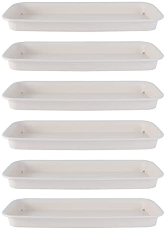 HEMOTON Lot de 6 soucoupes rectangulaires en Plastique pour Pots de Fleurs jardinières