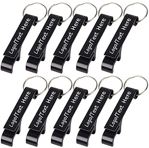 10 piezas personalizado Llavero abrebotellas a granel para hombres y mujeres,Personalizada Abrebotellas de cerveza de lata de metal Favores de banquete de boda, grabado con logotipo, texto