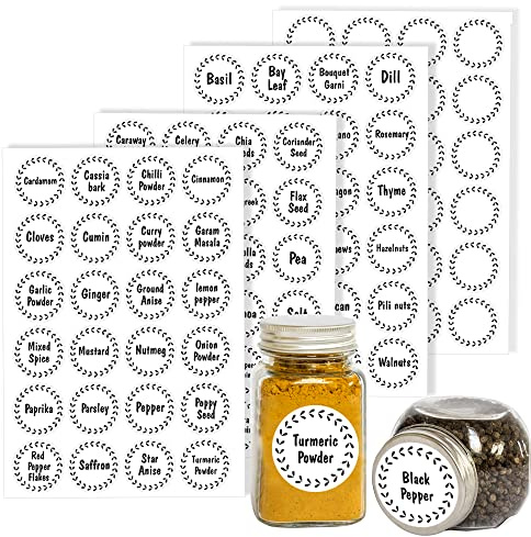 Paquete de 96 etiquetas adhesivas para tarros de almacenamiento (30 mm, redondas), etiquetas impermeables Packwith #V1390, etiquetas blancas