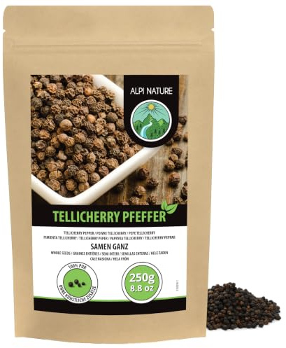 Tallriksrypeppar (250 g), tallriksrypeppar, tallriksarry pepparkorn svart från kontrollerad odling, laboratorietestad, 100% ren och naturlig