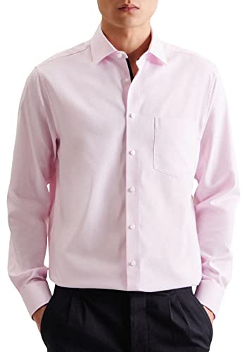 Seidensticker Chemise À Manches Longues Coupe Droite T-Shirt Homme