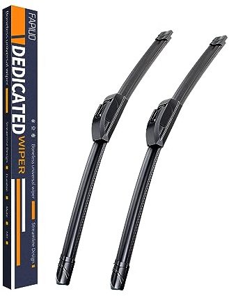 OEM Quality 24''+20'' FAPIUO Premium All-Season Automotive Replacement J-Hook Silent Wiper Blades (Set of 2)