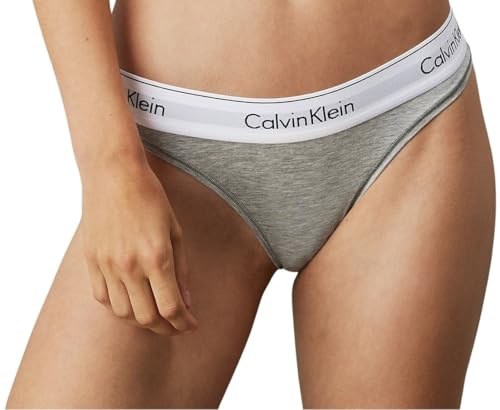 Calvin Klein Donna Slip Brasiliana Cotone Elasticizzato, Grigio (Grey Heather), L