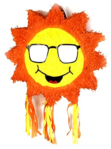 Pinata Sonne zum Befüllen und Aufhängen zur Party-Deko, Kinder-Geburtstag, Maße: 50 x 50 x 10 cm