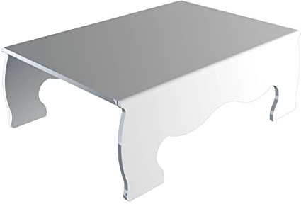 DesignPlex Alzatina/Tavolino multiuso in plexiglass bianco. Misure totali: L 30 x P 20 x H 10 cm