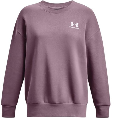 Under Armour Essential FLC OS Crew Sweatshirt Damen, Misty Purple/White, M