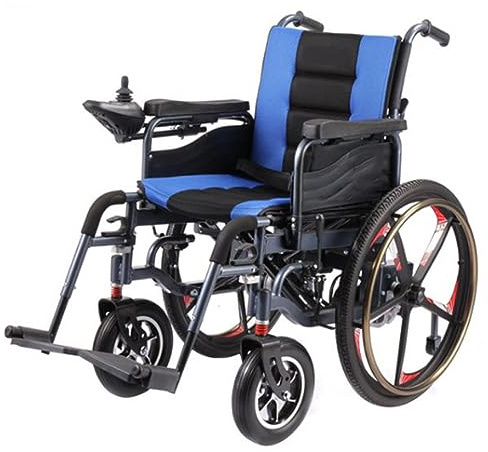 Carrozzina elettrica per anziani, deambulatore pieghevole a quattro ruote, regolazione a 5 velocità, veicolo ausiliario medico leggero, adatto per uscire e viaggiare (A)