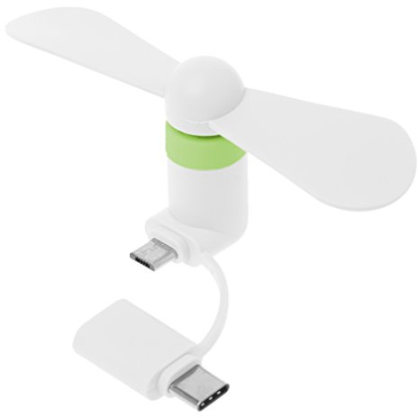 JTQYFI Travel Portable Cell Phone Mini Fan Type-C Micro USB C Cooling For Androids Phones Fans Mini Portable 2 In 1 Type-C Hanldheld Cooling Fan USB Fan Cell Phones Fans For Androids Micro USB