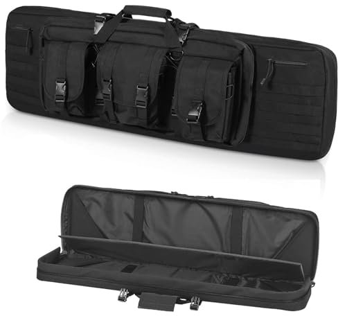 QIANMEI gewehrrucksack Doppelter Langer Gewehrkoffer, Taktischer Waffenkoffer, Perfekt for Die Aufbewahrung Von Gewehrpistolen, Schusswaffen, Abschließbare Waffentasche Schützt Karabiner Und Pistole