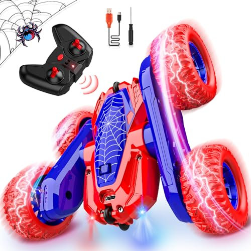Dreamlandia 360° Flips Remote Control Cars, Kids Toys for 3-10 Year Old Boys 4WD RC Stunt Car Gifts for 3-10 Year Old Boys, Monster Truck Birthday Presents, Outdoor Garden Games Play Vehicle Toy