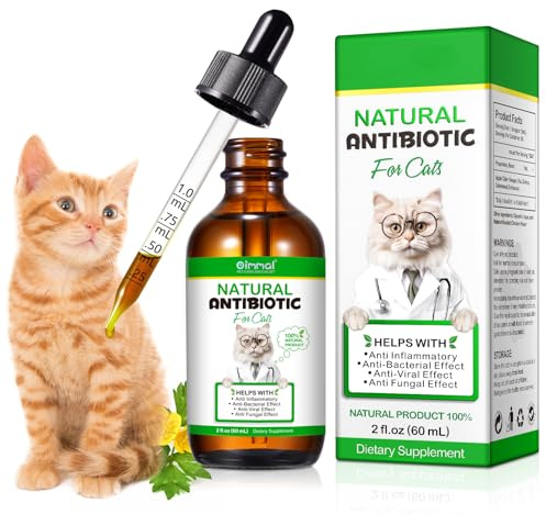 Natürliche Antibiotika für Katzen, 1 Pack 60ml antibiotika Katze, Katzenantibiotika bei Infektionen, Cat Multivitamin ist antibakterielle, Unterstützt das Immunsystem und die Knochengesundheit