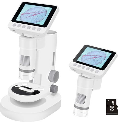 Microscope numérique pour Enfants 100x–1000x, Microscope Enfant avec Fonctions Photo et vidéo, Portable et Facile à Utiliser, Carte SD 32 Go Incluse dès 6 Ans