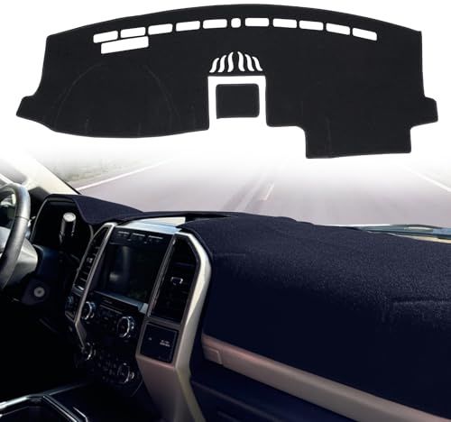 puxhig Dashboard Cover Custom Fit for Ford F150 2015-2020 /F250 F350 F450 Superduty 2017-2022 / Expedition 2018-2021 with Light Sensor,Dash Cover Mat Pad Carpet Protector (Black)